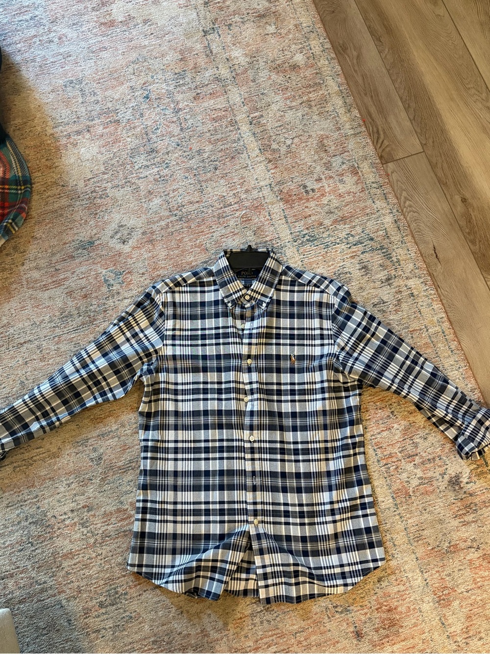 Polo by Ralph Lauren Navy and White Plaid Button-Down Shirt